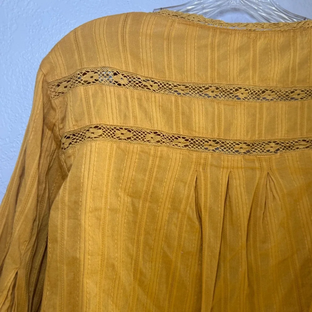Free People Follow Your Heart Golden Yellow Embroidered women's s boho festival